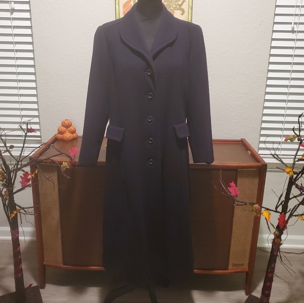 VINTAGE LONG COAT IN NAVY WITH GOLD&NAVY BUTTONS